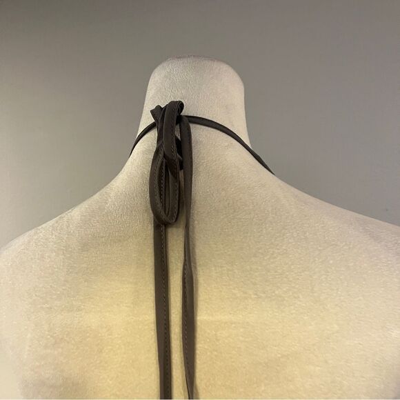 Elegant Gray Halter Maxi Dress with sequins details - Picture 6 of 14